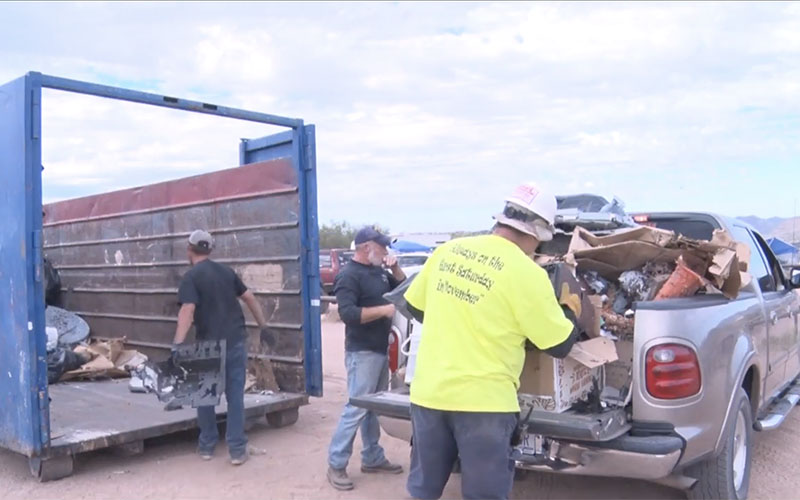 Trash pickup volunteers