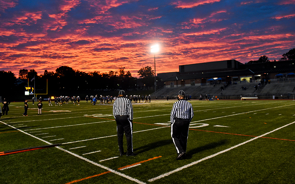 Working as a high school official can be a lonely business. The verbal abuse by fans is one reason there is a shortage in Arizona and why the AIA has asked football teams to play at least one Thursday night game. (Photo by Ben Hasty/MediaNews Group/Reading Eagle via Getty Images)