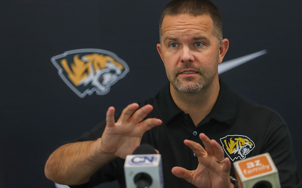 Zak Hill is taking over as the head coach at Saguaro High School after serving as offensive coordinator at Arizona State. (Photo by Reece Andrews/Cronkite News)