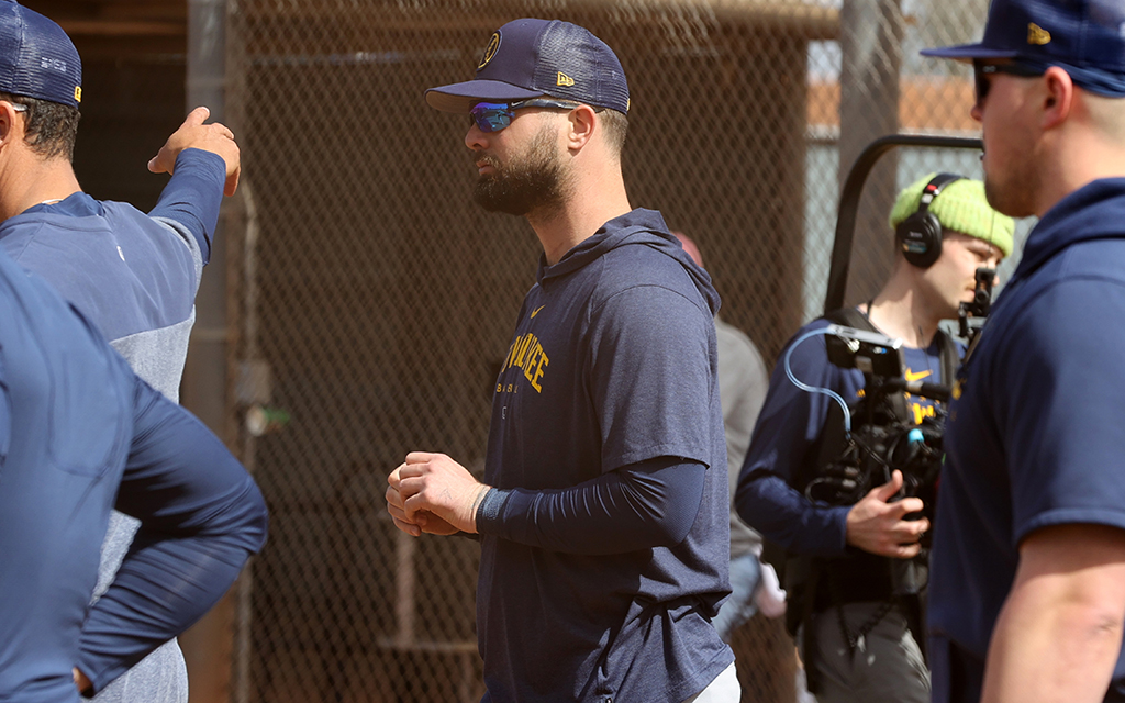 Milwaukee Brewers outfielder Jesse Winker was an All-Star in 2021 with the Cincinnati Reds, but he hit a slump last season with the Seattle Mariners. (Photo by Robert Crompton/Cronkite News)