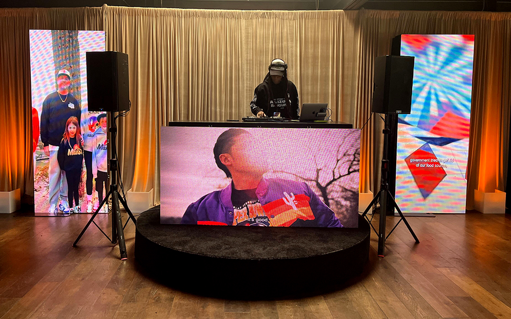Wednesday's pop-up shop at the Showcase Room in Tempe featured artwork from local artists, clothing and more. (Photo by Bennett Silvyn/Cronkite News)
