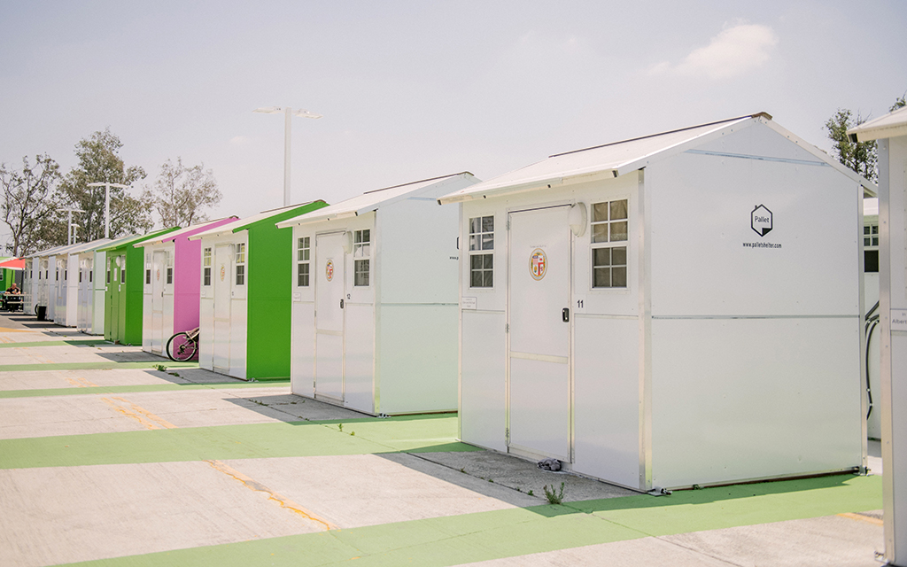 Pallet, based in Washington state, boasts it has deployed its team to construct 3,800 cabins. (Photo courtesy of Morgan Lieberman)