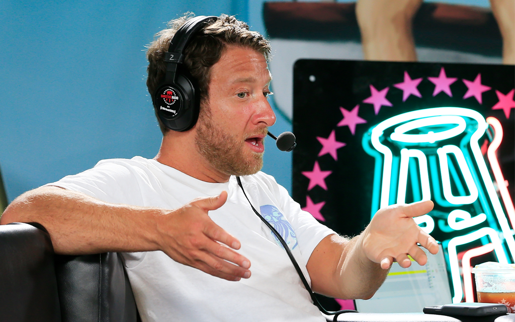 Dave Portnoy broadcasts with Barstool Sports