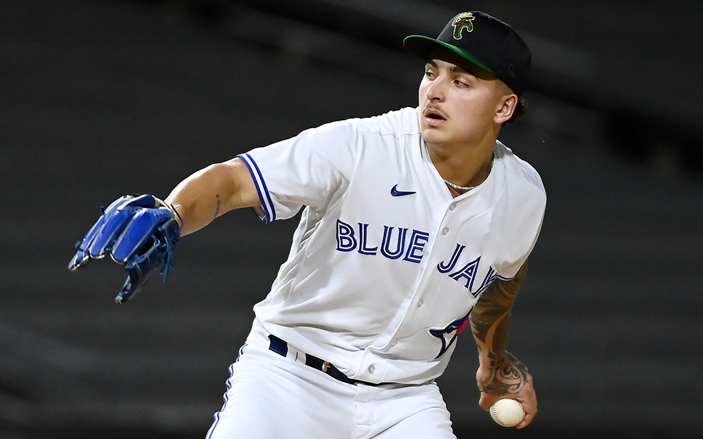 Ricky Tiedemann during a pitch