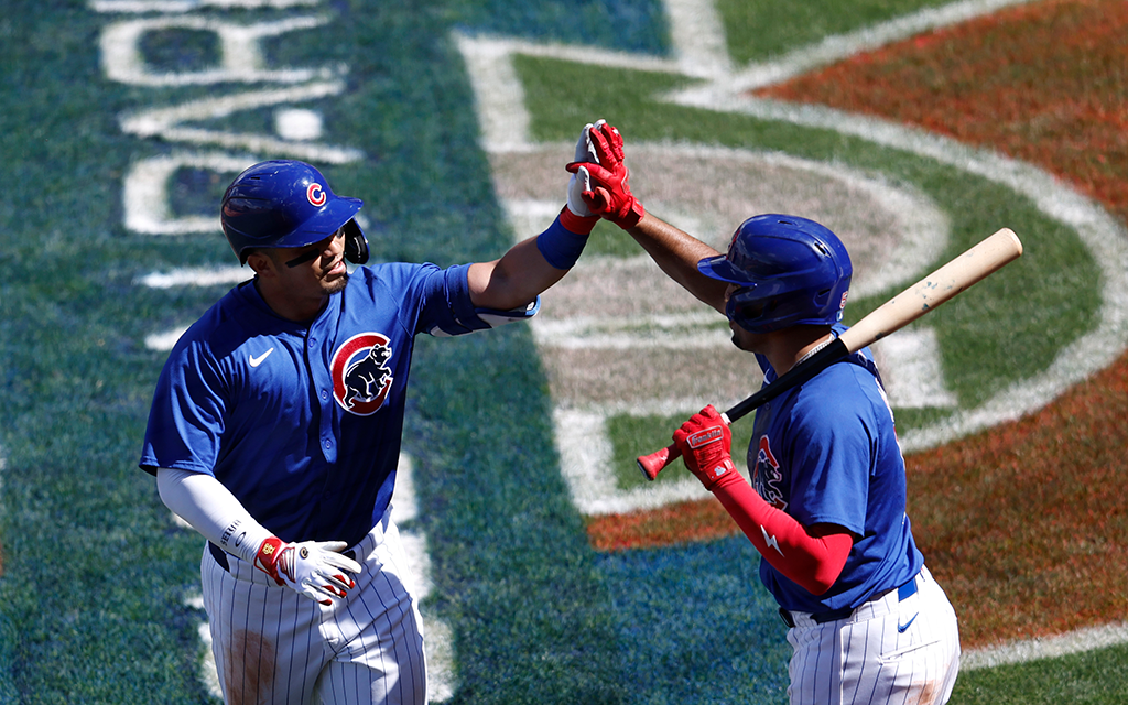 Chicago Cubs rising stars Seiya Suzuki, right, and Christopher Morel are ready to shine as the team prepares for a season of rebuilding and reclaiming NL Central dominance. (Photo by Chris Coduto/Getty Images)