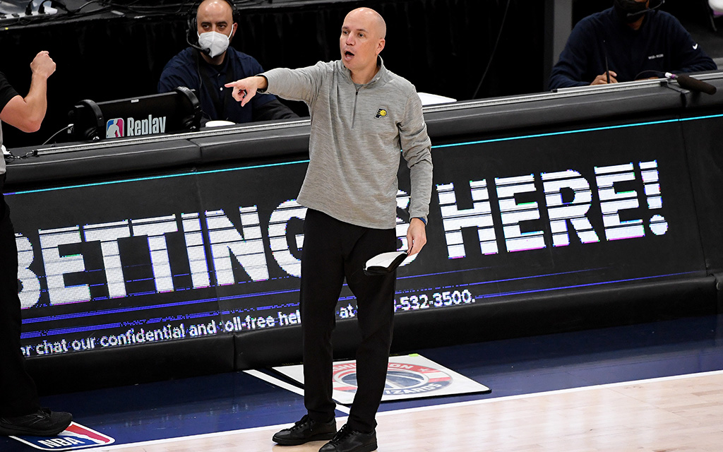 Nate Bjorkgren has had many coaching stops, including with the Indiana Pacers and Phoenix Suns, but some of his fondest memories come from when he led the Cactus Shadows High School team. Now he's the associate coach for Canada. (Photo by Will Newton/Getty Images)